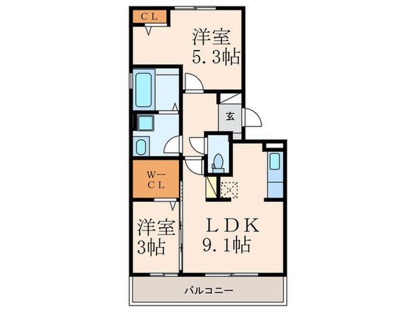 カ－サ竪林の物件間取画像